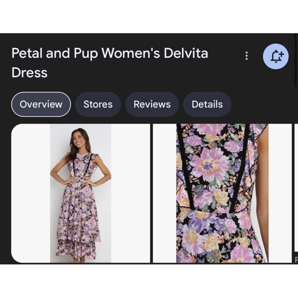 PETAL & PUP NwT Women's Delvita Dress Sz 4 Layered Maxi Lattice Lace Trim - Picture 2 of 13